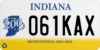 IN license plate 061KAX