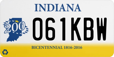 IN license plate 061KBW