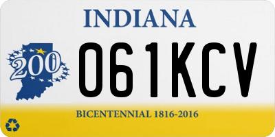 IN license plate 061KCV