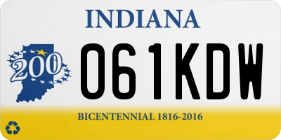 IN license plate 061KDW