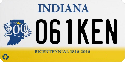IN license plate 061KEN
