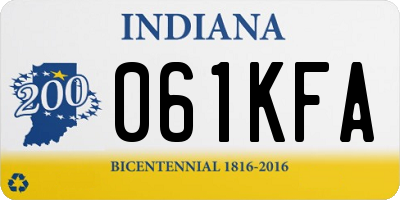 IN license plate 061KFA
