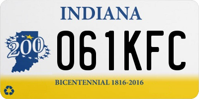 IN license plate 061KFC
