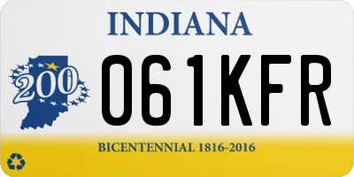 IN license plate 061KFR