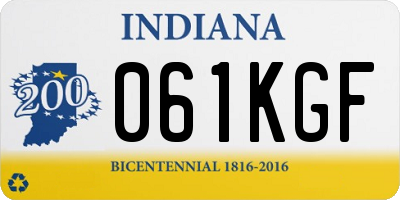 IN license plate 061KGF