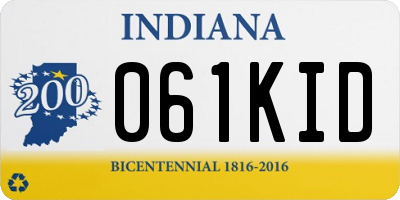 IN license plate 061KID