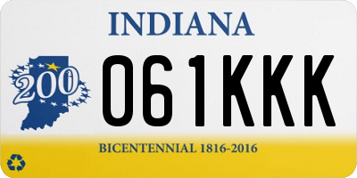 IN license plate 061KKK