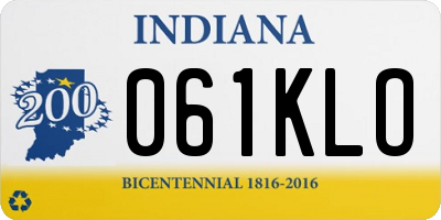 IN license plate 061KLO