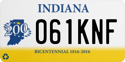 IN license plate 061KNF
