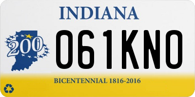 IN license plate 061KNO