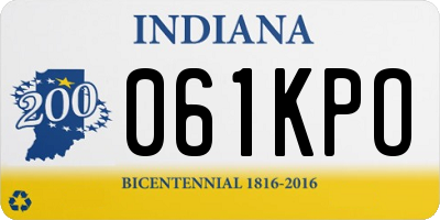 IN license plate 061KPO