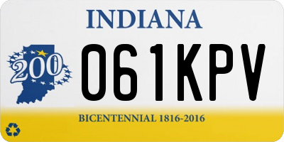 IN license plate 061KPV