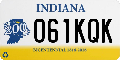 IN license plate 061KQK