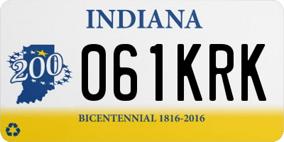 IN license plate 061KRK