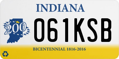 IN license plate 061KSB