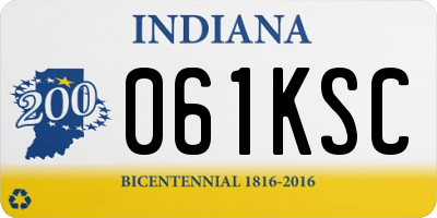 IN license plate 061KSC