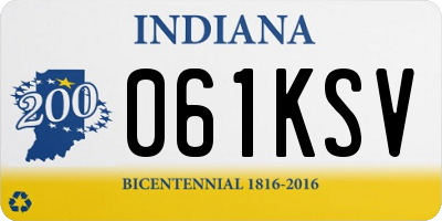 IN license plate 061KSV