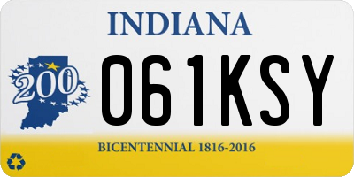 IN license plate 061KSY