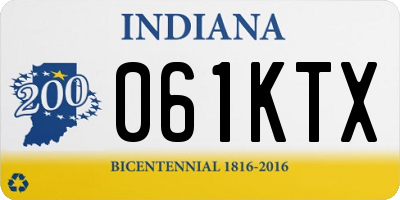 IN license plate 061KTX