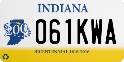 IN license plate 061KWA