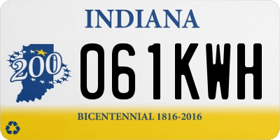 IN license plate 061KWH