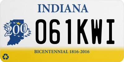 IN license plate 061KWI