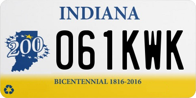 IN license plate 061KWK