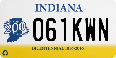 IN license plate 061KWN
