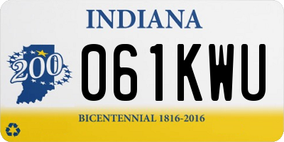 IN license plate 061KWU