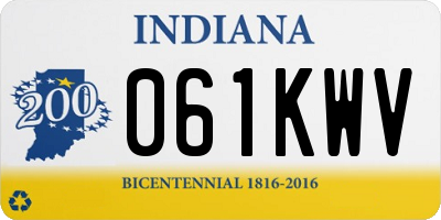 IN license plate 061KWV