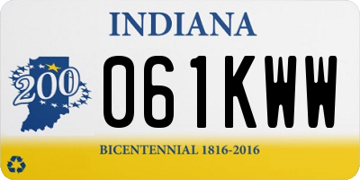 IN license plate 061KWW