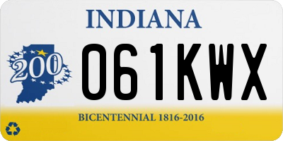 IN license plate 061KWX