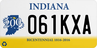 IN license plate 061KXA