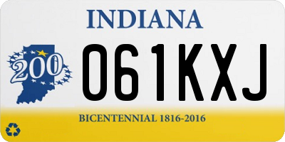 IN license plate 061KXJ