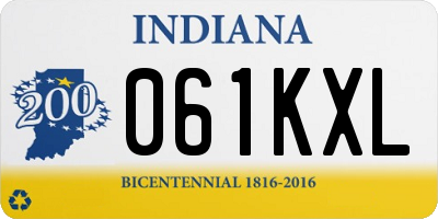 IN license plate 061KXL