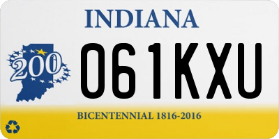 IN license plate 061KXU