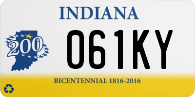 IN license plate 061KY