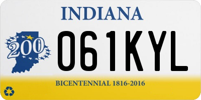 IN license plate 061KYL