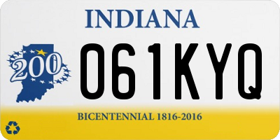 IN license plate 061KYQ