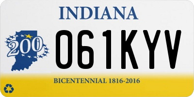 IN license plate 061KYV