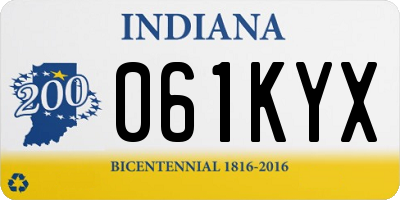 IN license plate 061KYX