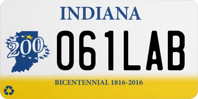 IN license plate 061LAB