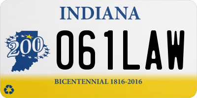 IN license plate 061LAW