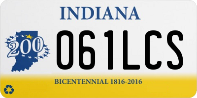 IN license plate 061LCS