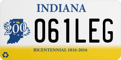 IN license plate 061LEG