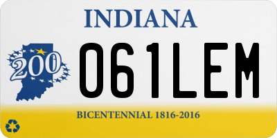 IN license plate 061LEM