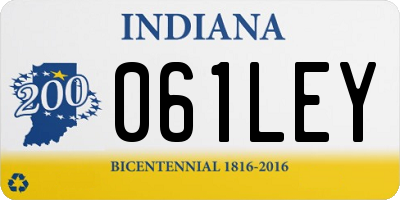 IN license plate 061LEY