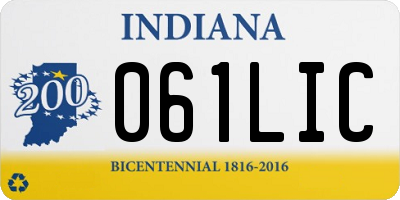 IN license plate 061LIC