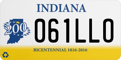 IN license plate 061LLO
