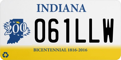 IN license plate 061LLW